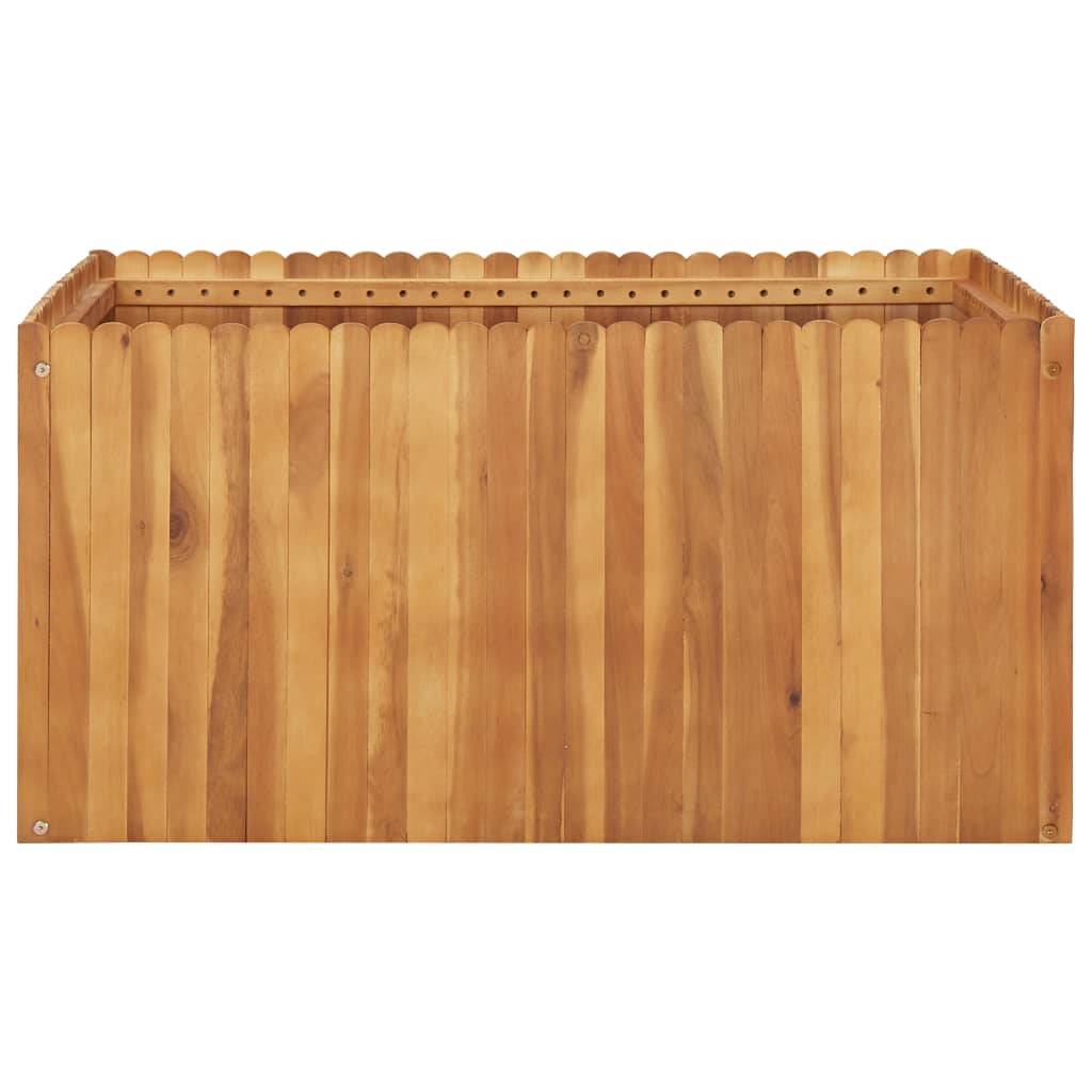 Helloshop26 - Jardinière lit surélevé plantes fleurs jardin 100 x 100 x 50 cm bois massif d'acacia - Imagen 2