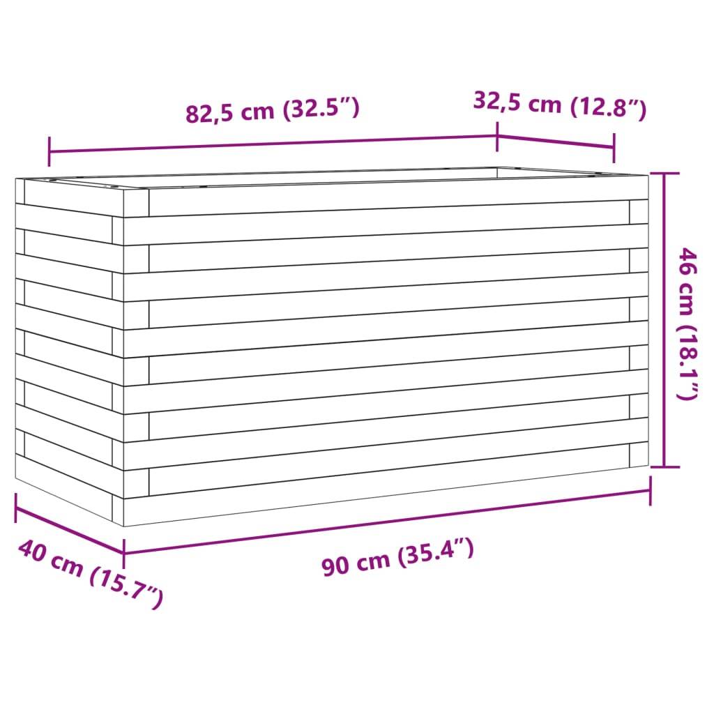 Jardinière - Bac à fleurs - Pot de fleurs 90x40x46 cm bois de pin imprégné - Image 10