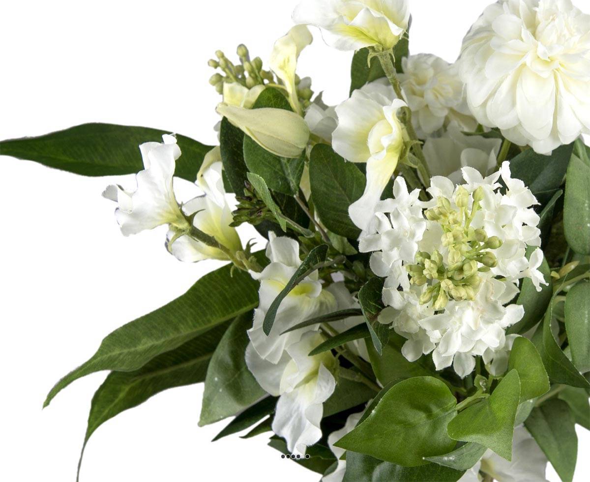 Artificielles - Bouquet de fleurs des champs artificielles crème H48 cm D30 cm Superbe - Imagen 3