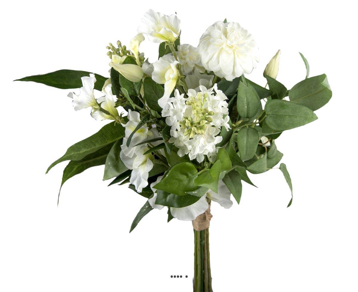 Artificielles - Bouquet de fleurs des champs artificielles crème H48 cm D30 cm Superbe - Imagen 2