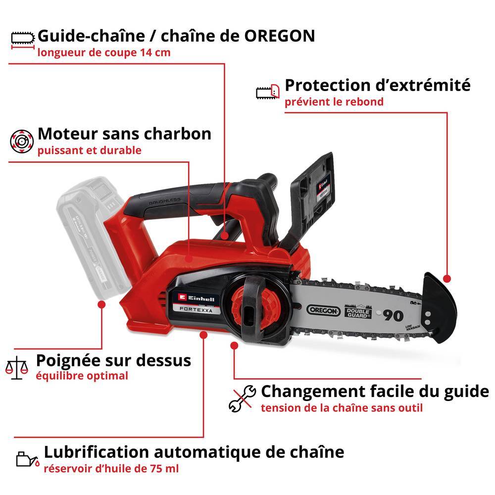 Einhell - Tronçonneuse sans fil à levier unique FORTEXXA 18/20 TH - sans batterie ni chargeur Einhell - Image 2
