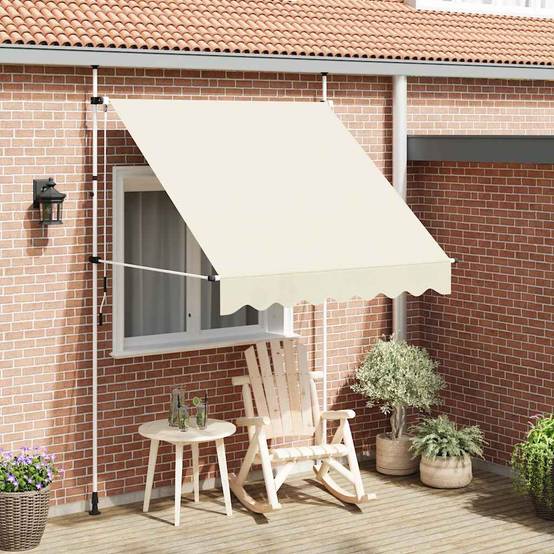 Store banne | Auvent manuel rétractable 200 cm Crème Maison Chic - Image 2