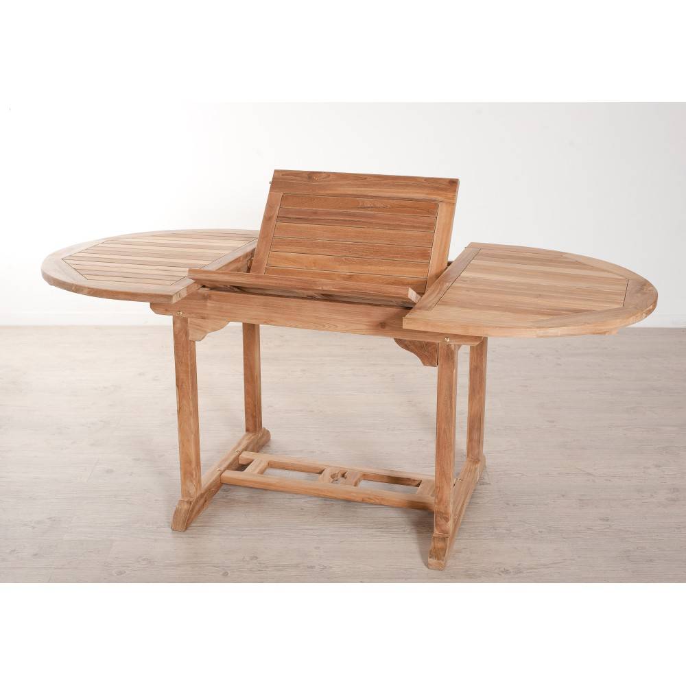Macabane - FUN - Ensemble de jardin - Table ovale ext.120/180 6 chaises bois teck - Imagen 4