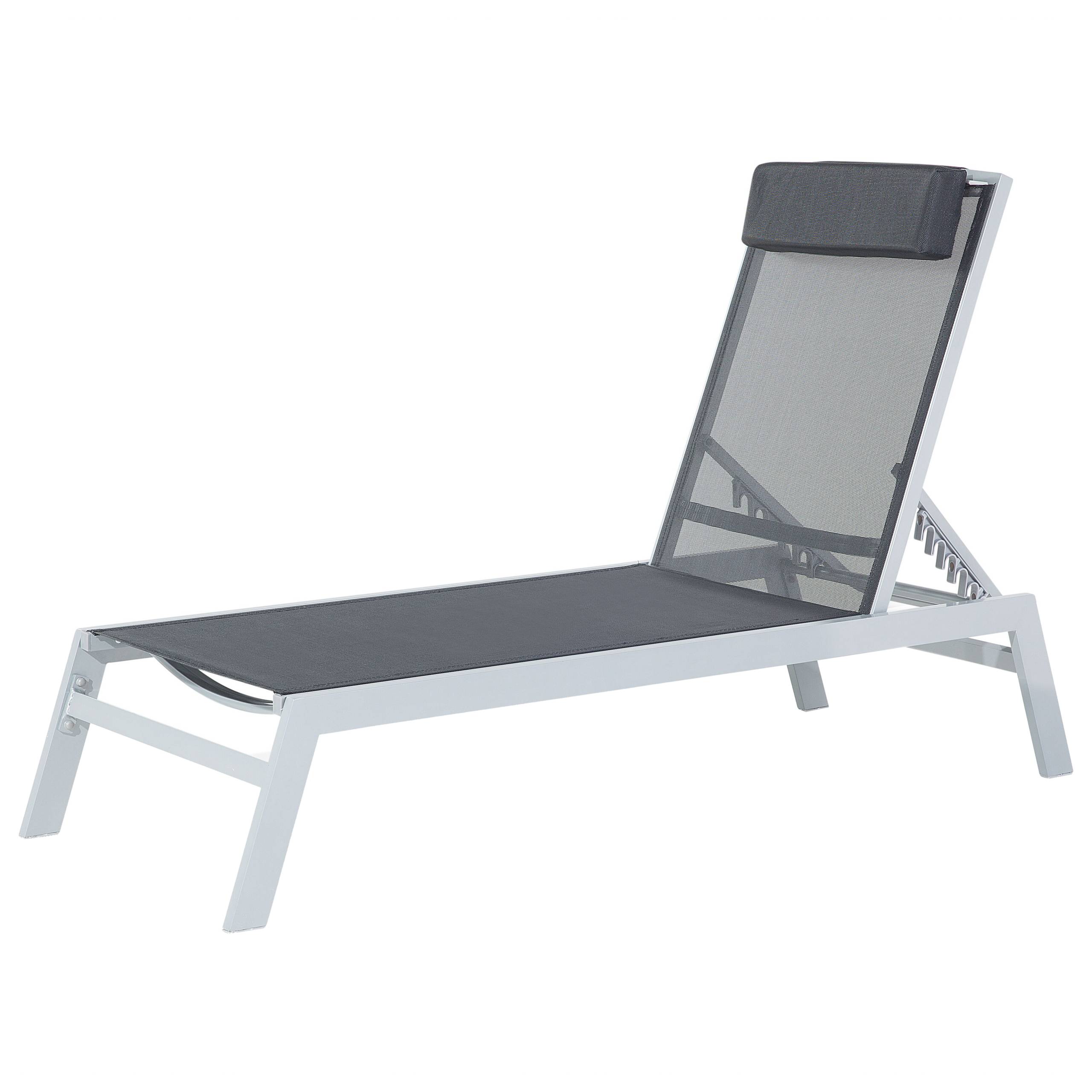 Beliani - Chaise longue Aluminium Noir CATANIA - Beliani - Imagen 4