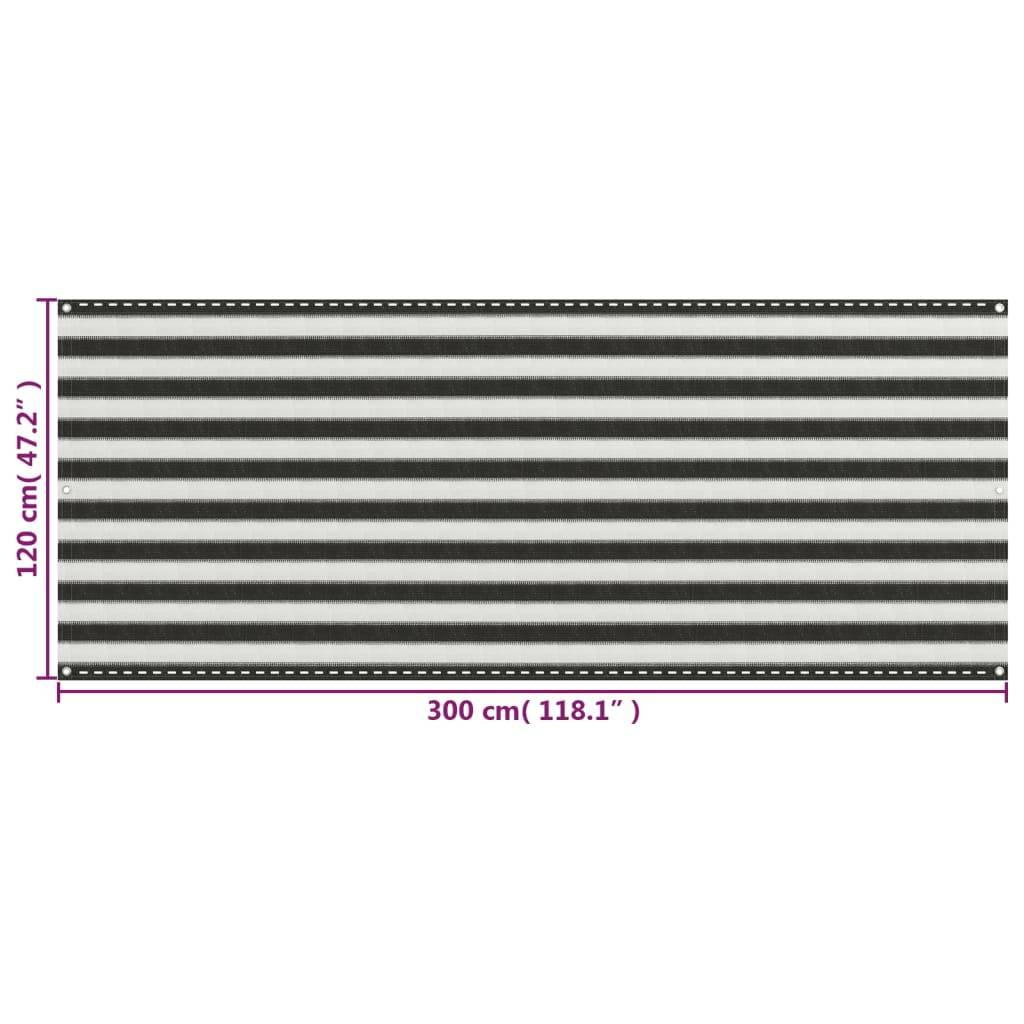 Helloshop26 - Écran de balcon brise pare vue protection confidentialité PEHD 120 x 300 cm anthracite et blanc - Imagen 5