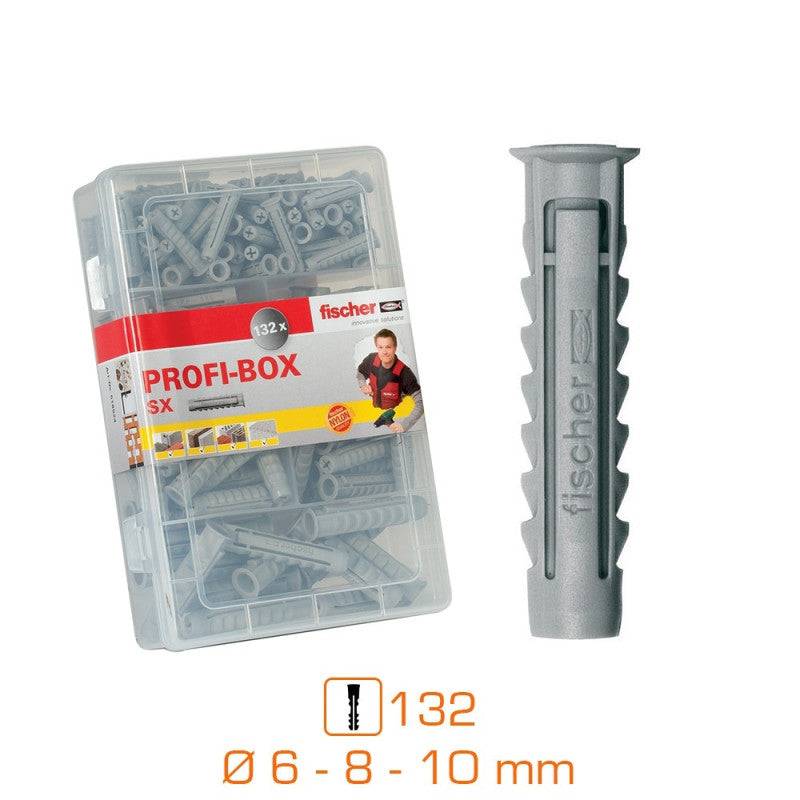 Fischer - Boîte de 132 chevilles tous matériaux FISCHER 518524 nylon SX - Ø6-8-10 mm Fischer - Imagen 1