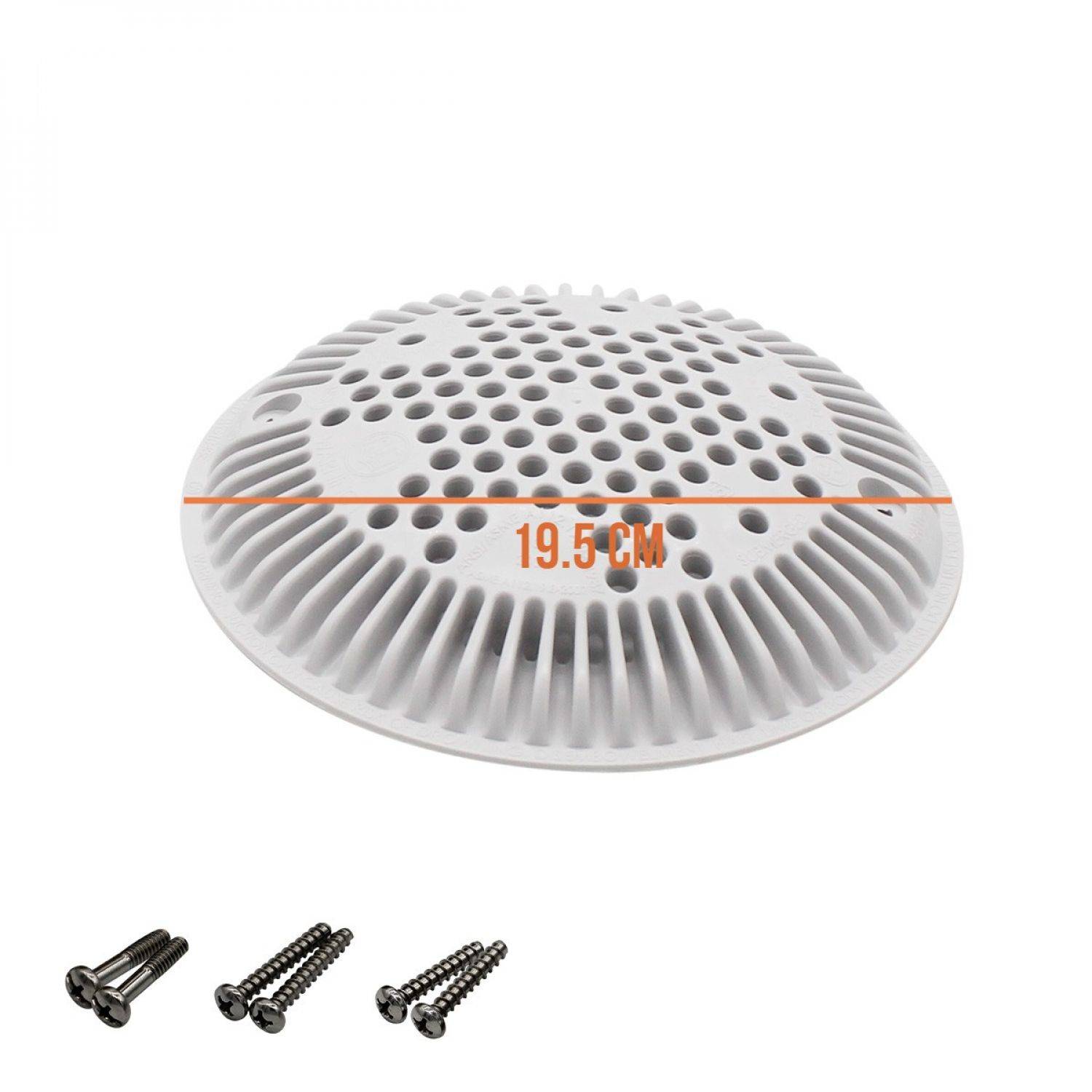 Hayward - Grille bonde de fond ronde bombée avec vis pour piscine - Diam 19,5 cm - Blanc - WGX1048E - Hayward - Imagen 2