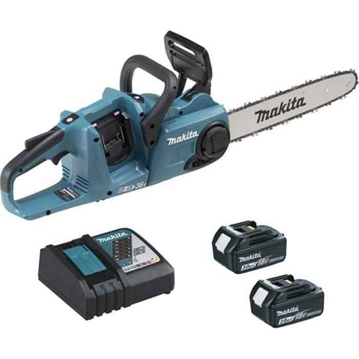Tronçonneuse 36V (2x18V) LXT 35 cm - MAKITA - avec 2 batteries 18V 3.0Ah - chargeur rapide - DUC353RF2 - Image 1