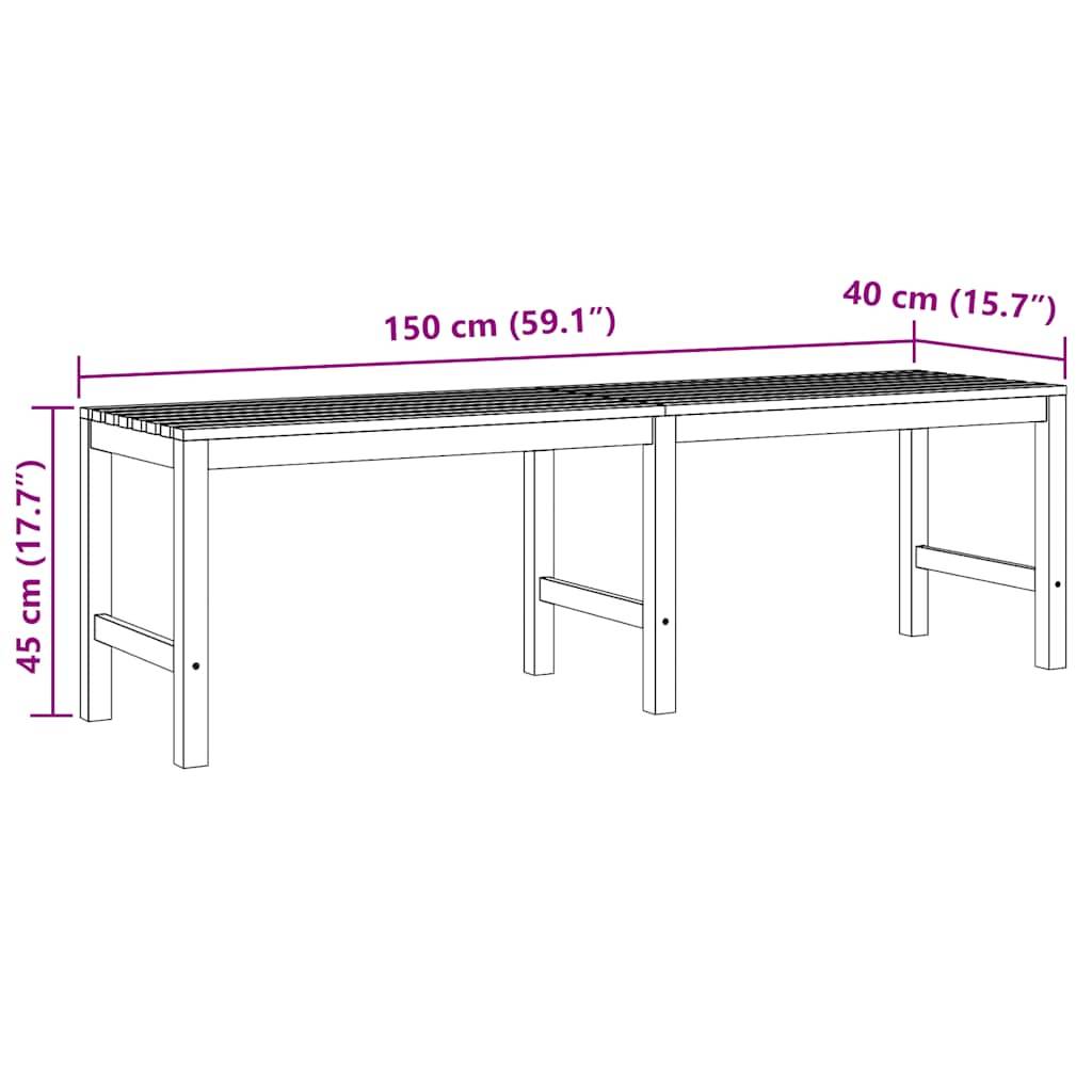 Vidaxl - Banc de jardin 150 cm bois de teck massif vidaXL 316627 - Image 3