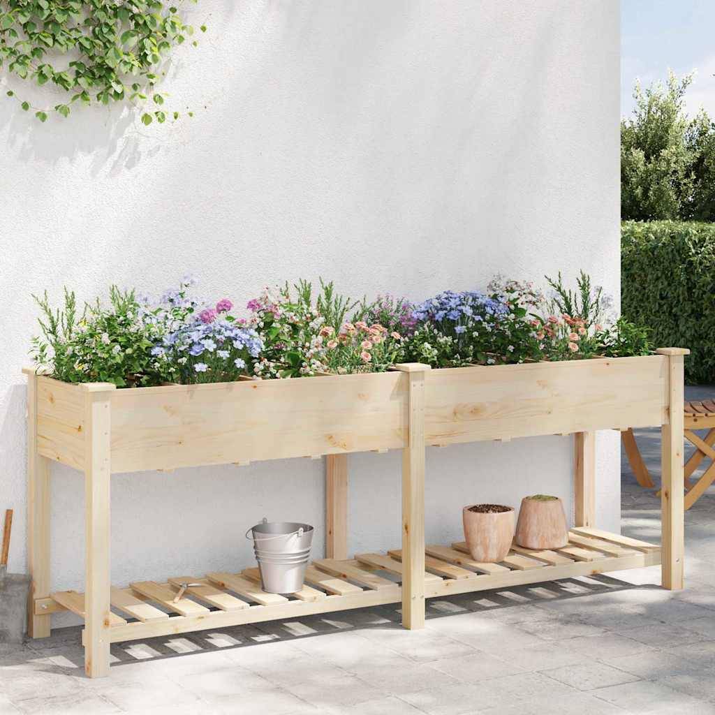 Cache-pot, Pot De Fleurs avec étagère Beige 203.5 x 53 x 76.5 cm g369 - Image 4