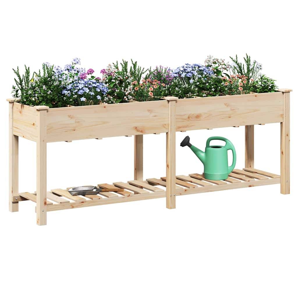 Cache-pot, Pot De Fleurs avec étagère Beige 203.5 x 53 x 76.5 cm g369 - Image 3