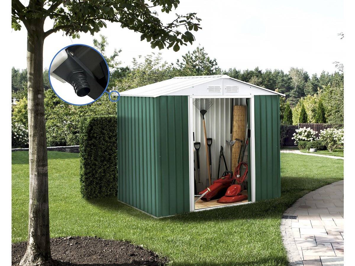 Habitat Et Jardin - Abri De Jardin Métal - "rosas "- 4,07 M² Avec Gouttière - Vert -habitat Et Jardin - Imagen 2