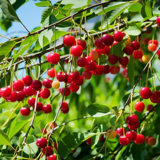 Cerisier Allegria Delbard - Prunus cerasus Motte "Prêt-à-planter", Demi-Tige