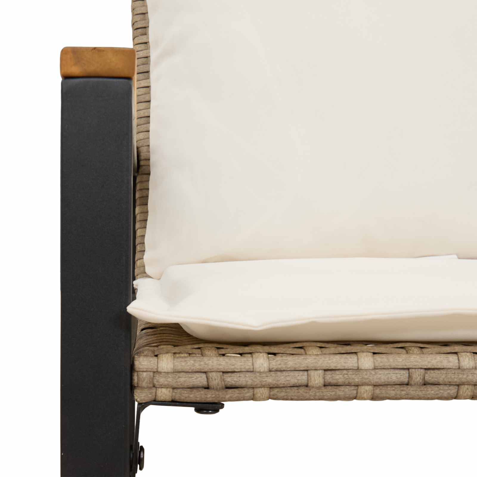 Canapé 2 Places Résine et Acacia Salon de Jardin Confort Beige et Crème – ComfortXL Outdoor Living - Image 9