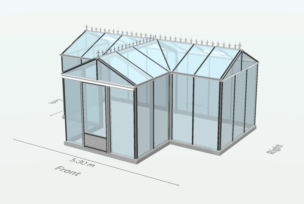 15m²  -  Serre en polycarbonate 8 mm alvéolés  - Euro T Classic - Alu - 15m² - ALUMINIUM - L'atelier Des Serres - Imagen 6