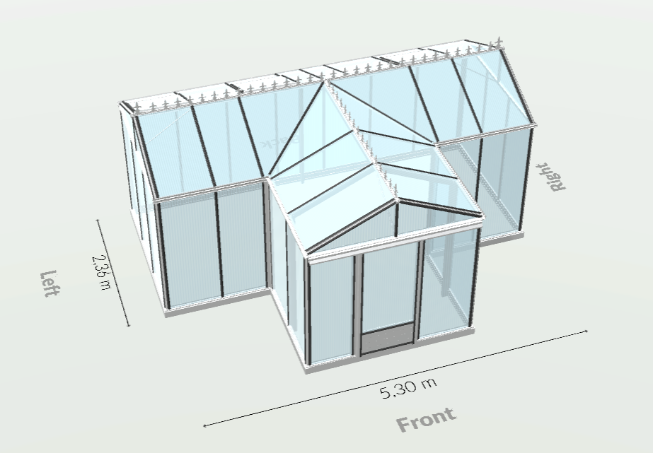 15m²  -  Serre en polycarbonate 8 mm alvéolés  - Euro T Classic - Alu - 15m² - ALUMINIUM - L'atelier Des Serres - Imagen 9