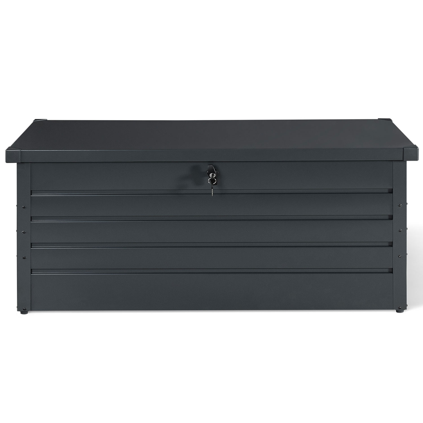 Coffre de rangement métal verrouillable gris anthracite pour jardin 600L 165x70x63 cm - Image 3