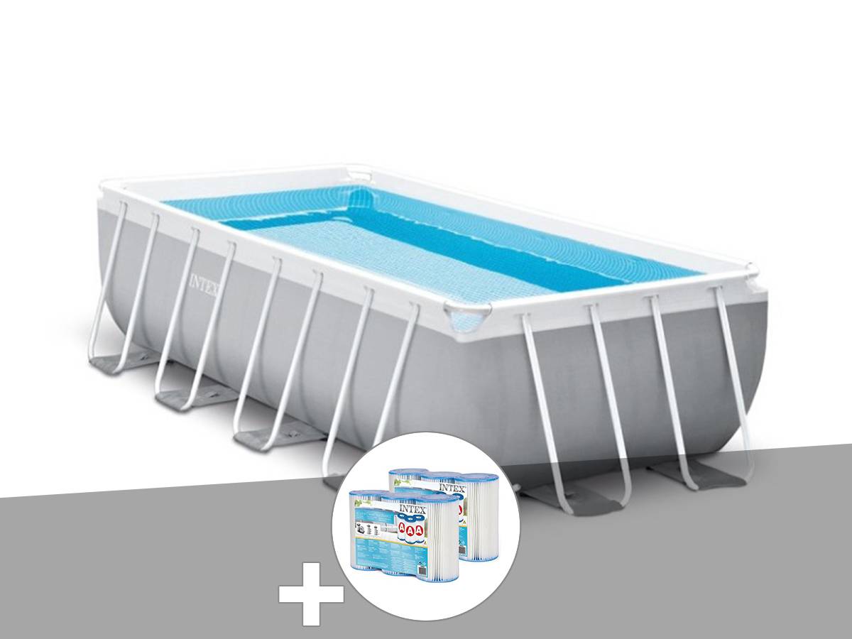 Kit piscine tubulaire Intex Prism Frame rectangulaire 4,00 x 2,00 x 1,00 m + 6 cartouches de filtration - Imagen 1