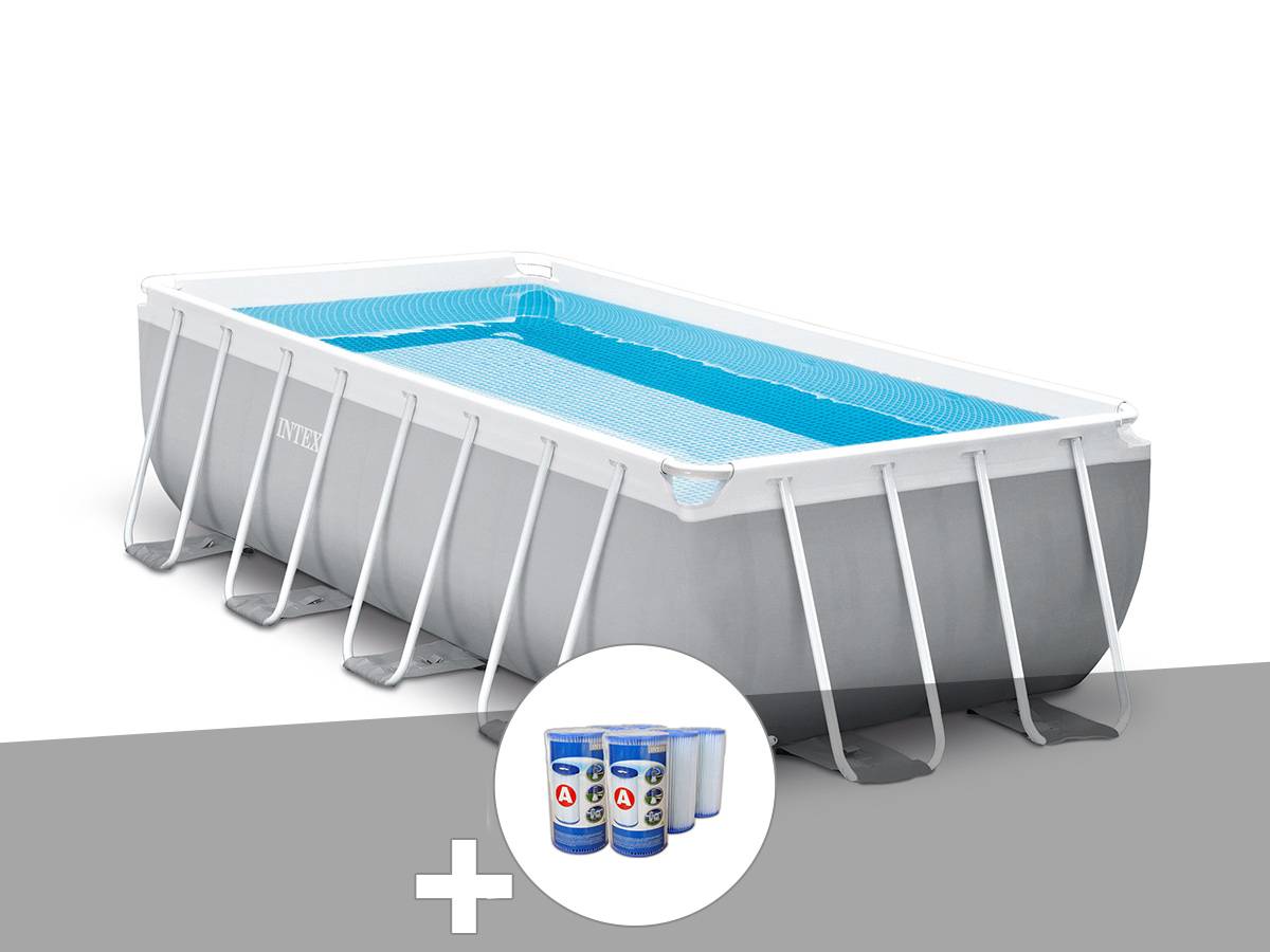 Kit piscine tubulaire Intex Prism Frame rectangulaire 4,00 x 2,00 x 1,00 m + 6 cartouches de filtration - Imagen 3