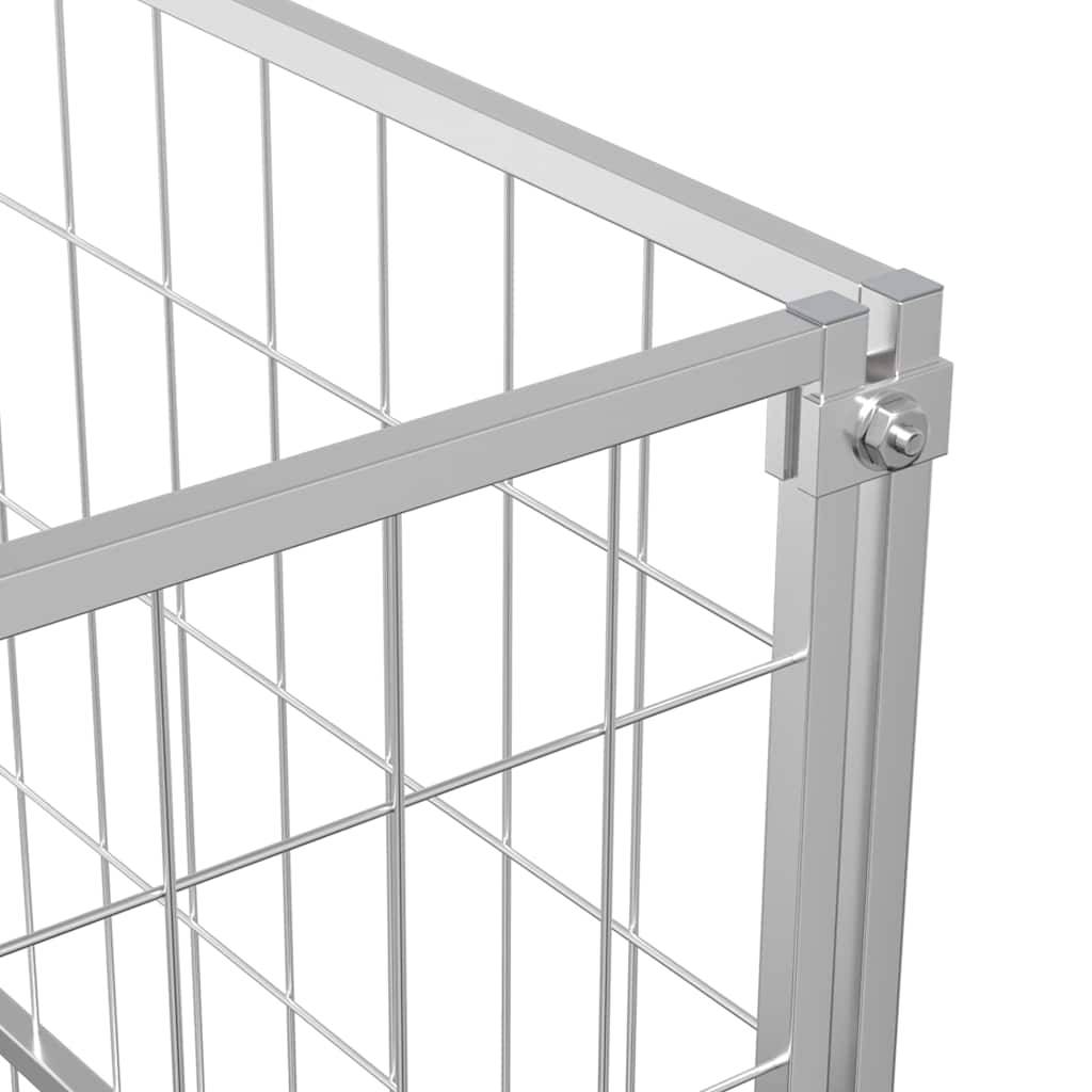 Vidaxl - Chenil Argenté 3 m² Acier vidaXL 3082101 - Imagen 4