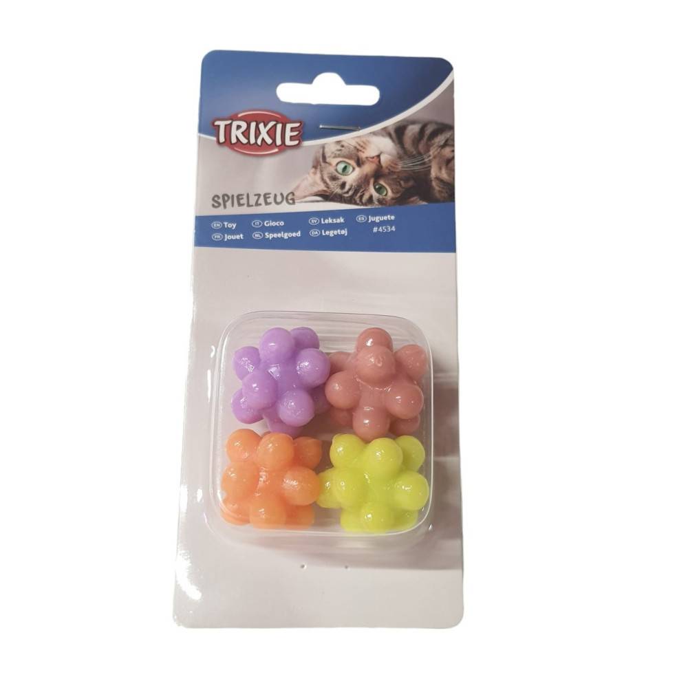 Trixie - Set de balles avec bosses 4 pièces Dimensions: ø 3,5 cm  pour chat. - Imagen 2