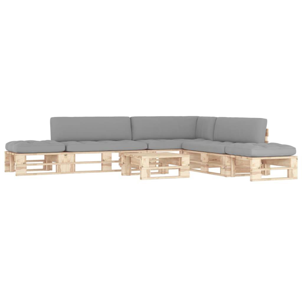 Helloshop26 - Salon de jardin meuble d'extérieur ensemble de mobilier palette 6 pièces avec coussins bois de pin imprégné - Imagen 1