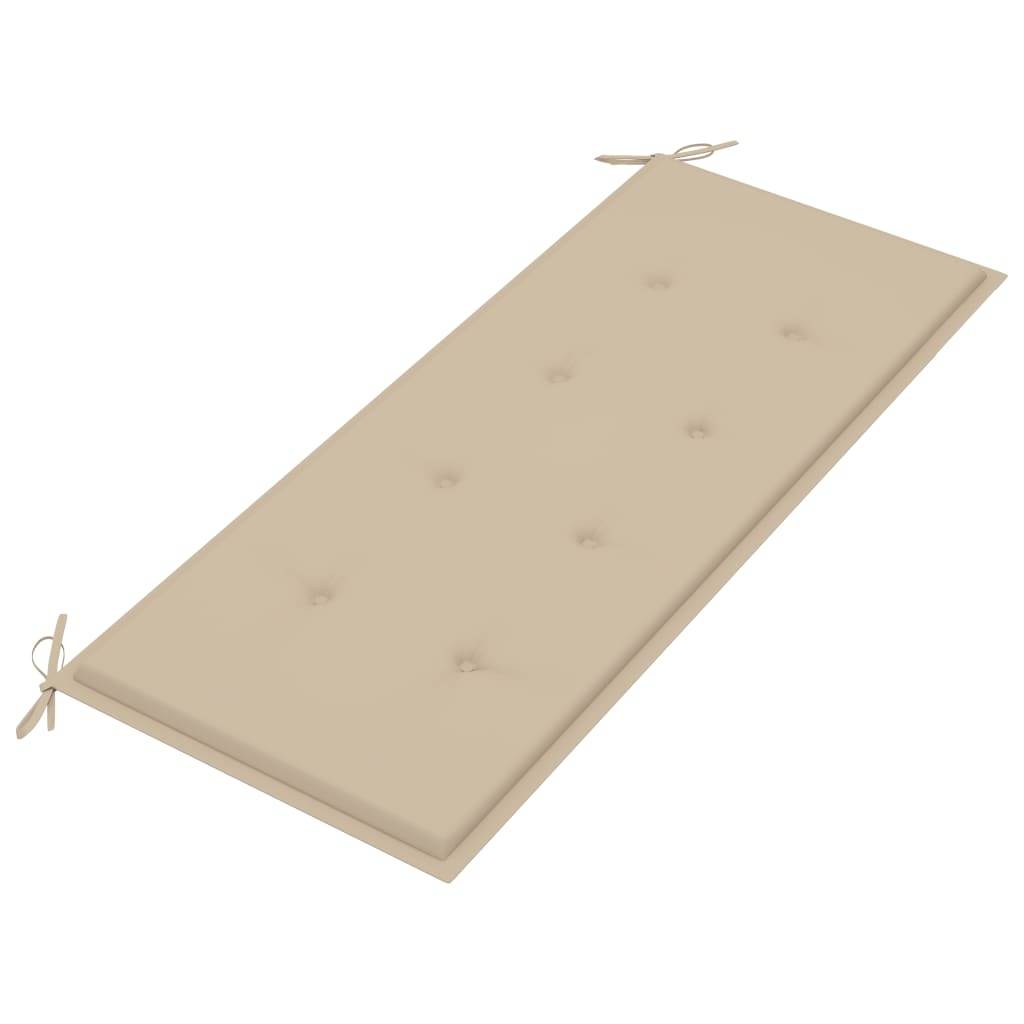 Helloshop26 - Banc de jardin meuble de patio d'extérieur terrasse empilable et coussin 128,5 x 57,5 x 90 cm bois de teck massif - Imagen 6