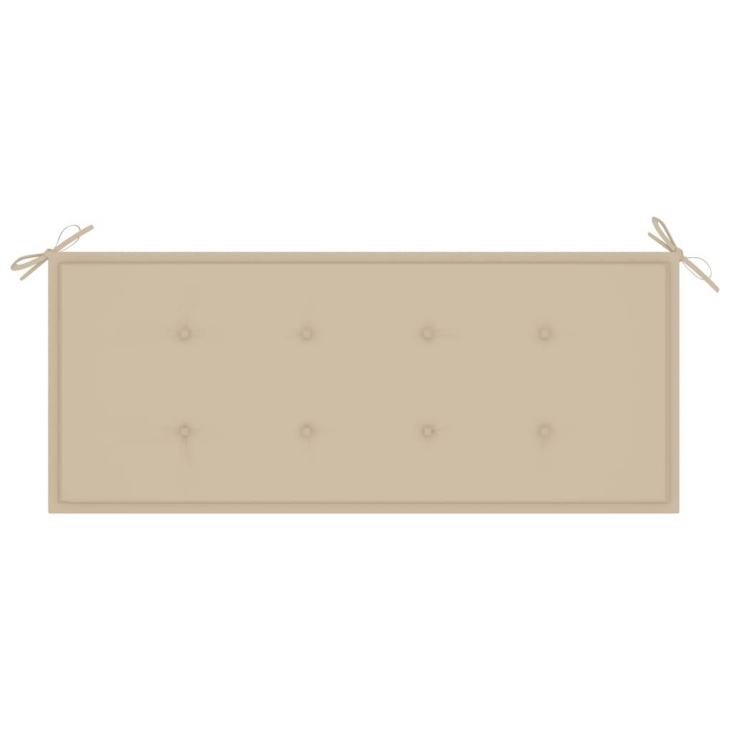 Helloshop26 - Banc de jardin meuble de patio d'extérieur terrasse empilable et coussin 128,5 x 57,5 x 90 cm bois de teck massif - Imagen 5