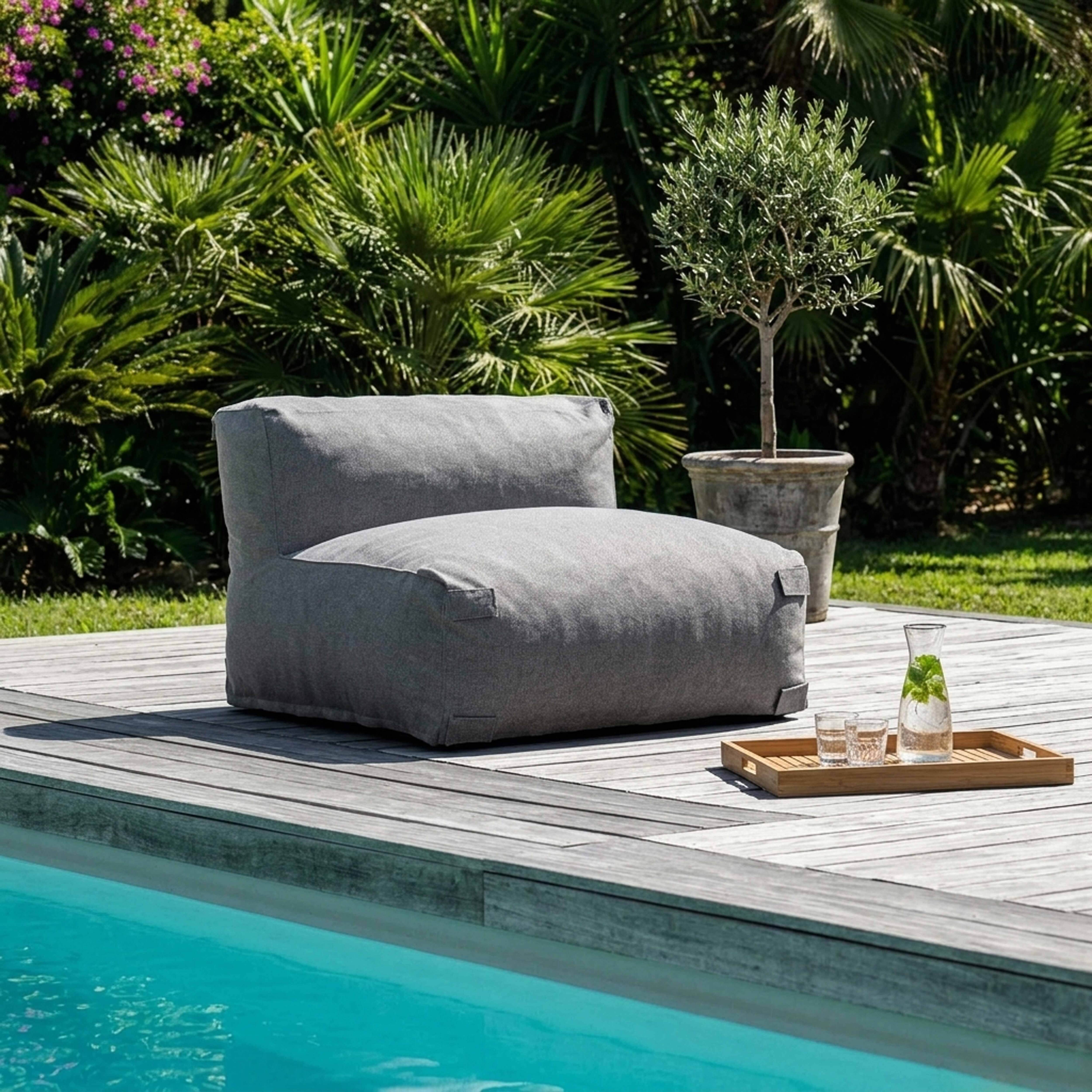 Oviala - Fauteuil de jardin pour canapé modulable gris Mixi - Oviala - Image 1