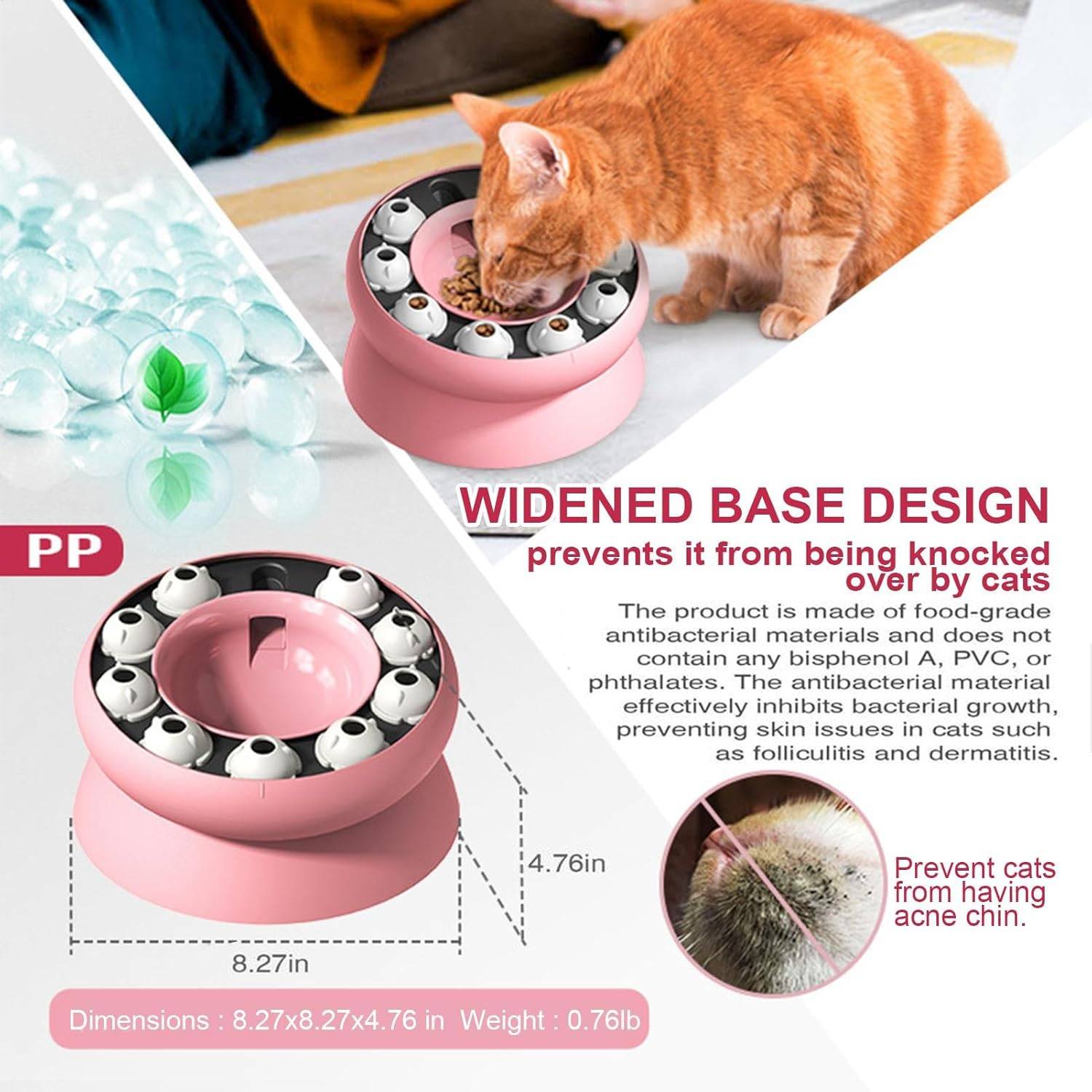 DtopbuyAge - Gamelle pour chat - Surélevée avec support, jouet puzzle interactif - Image 2