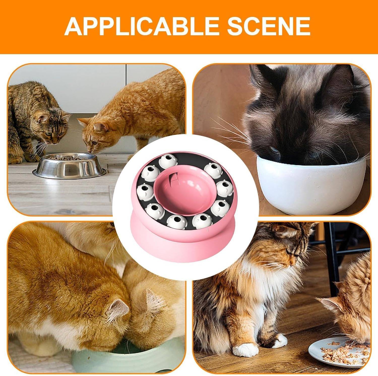 DtopbuyAge - Gamelle pour chat - Surélevée avec support, jouet puzzle interactif - Image 5