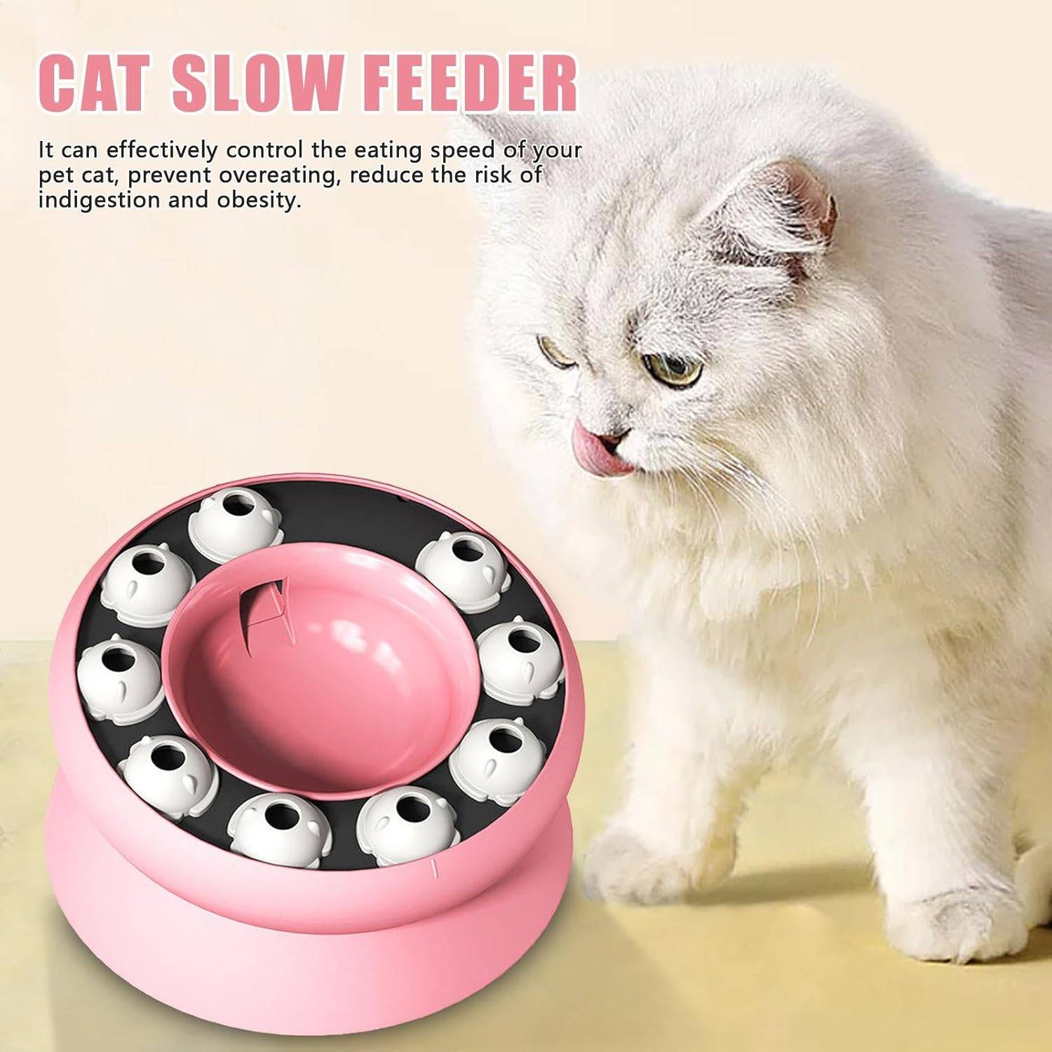 DtopbuyAge - Gamelle pour chat - Surélevée avec support, jouet puzzle interactif - Image 3