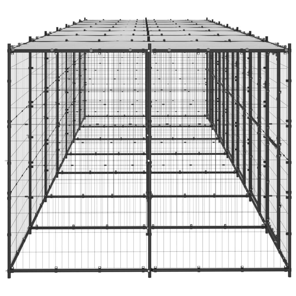 Helloshop26 - Chenil extérieur cage enclos parc animaux chien extérieur acier avec toit 16,94 m² - Imagen 4