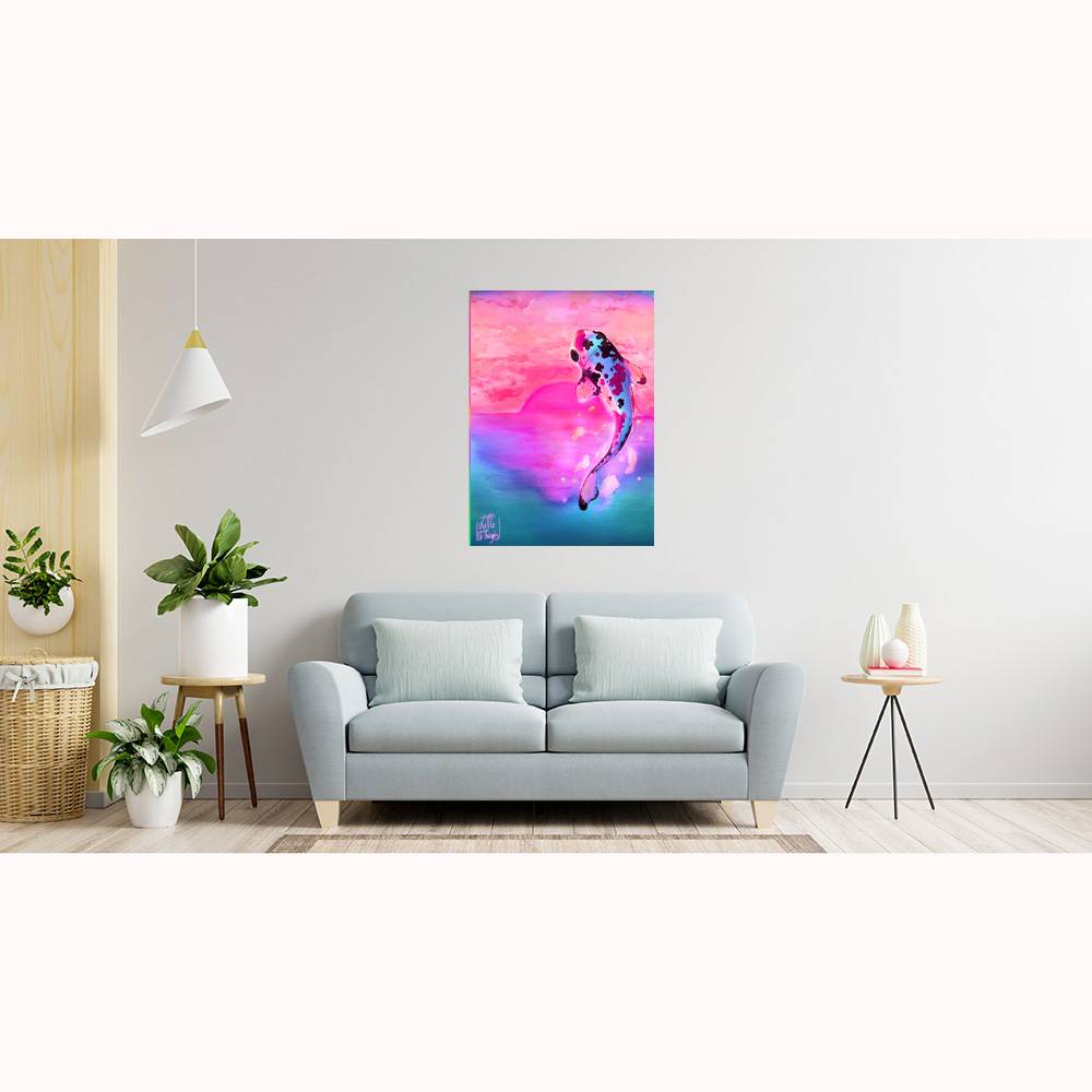 Tableau décoratif 29,7x42cm "carpe koi" - Imagen 2