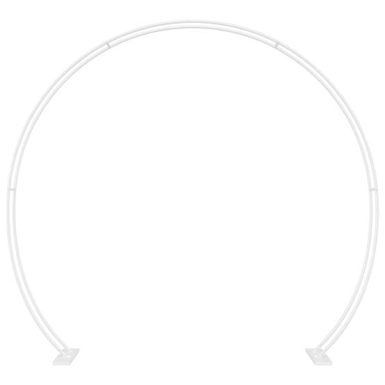 Arche de Mariage Ronde Acier Blanc Décoration Cérémonie et Jardin 223x201cm - ComfortXL Outdoor Living - Image 2