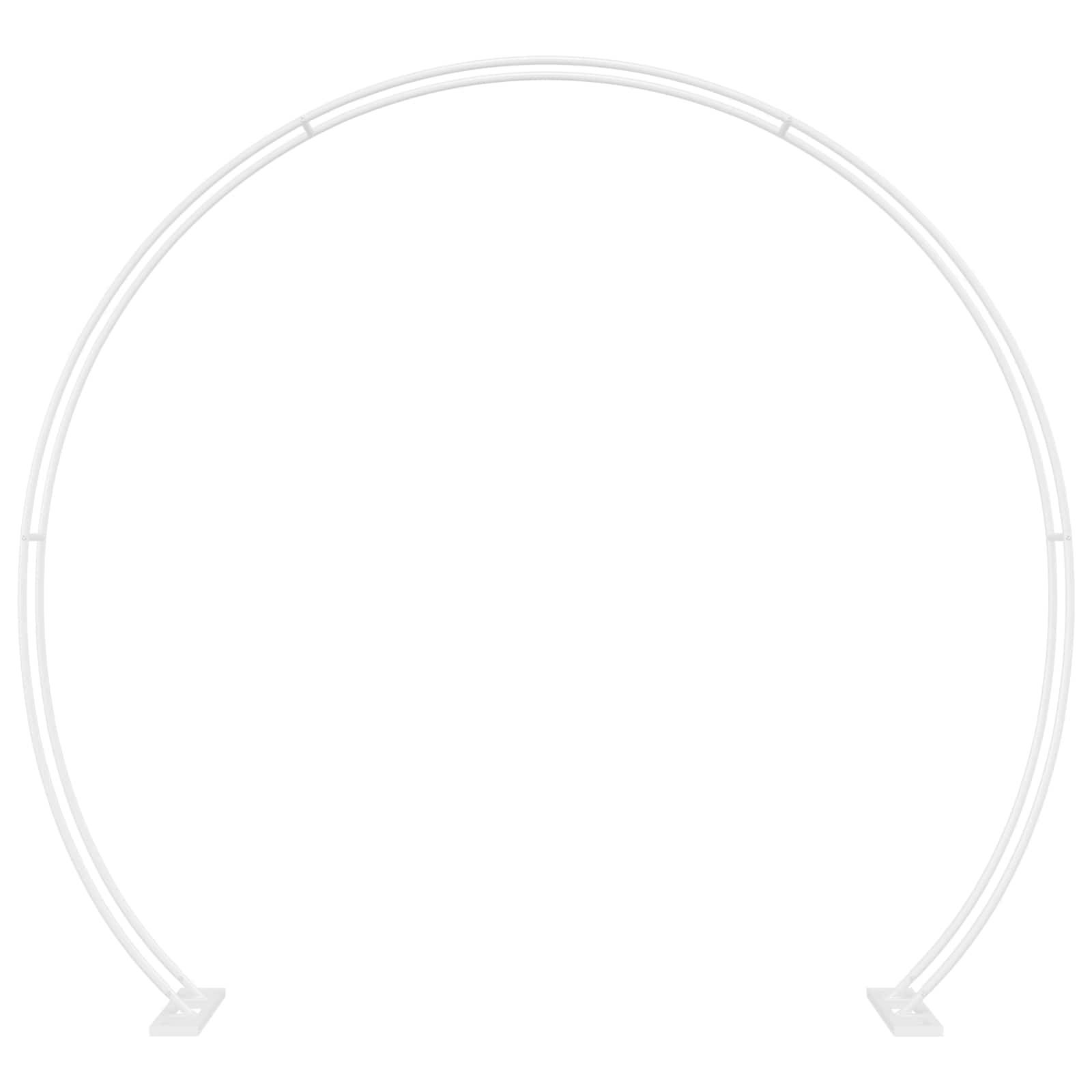 Arche de Mariage Ronde Acier Blanc Décoration Cérémonie et Jardin 223x201cm - ComfortXL Outdoor Living - Image 2