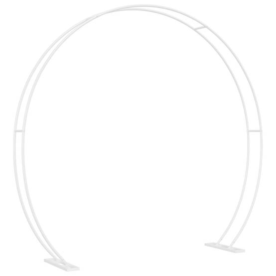 Arche de Mariage Ronde Acier Blanc Décoration Cérémonie et Jardin 223x201cm - ComfortXL Outdoor Living - Image 5