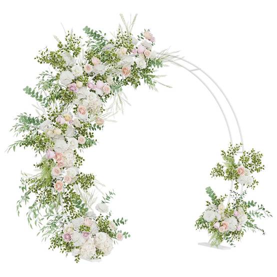 Arche de Mariage Ronde Acier Blanc Décoration Cérémonie et Jardin 223x201cm - ComfortXL Outdoor Living - Image 3