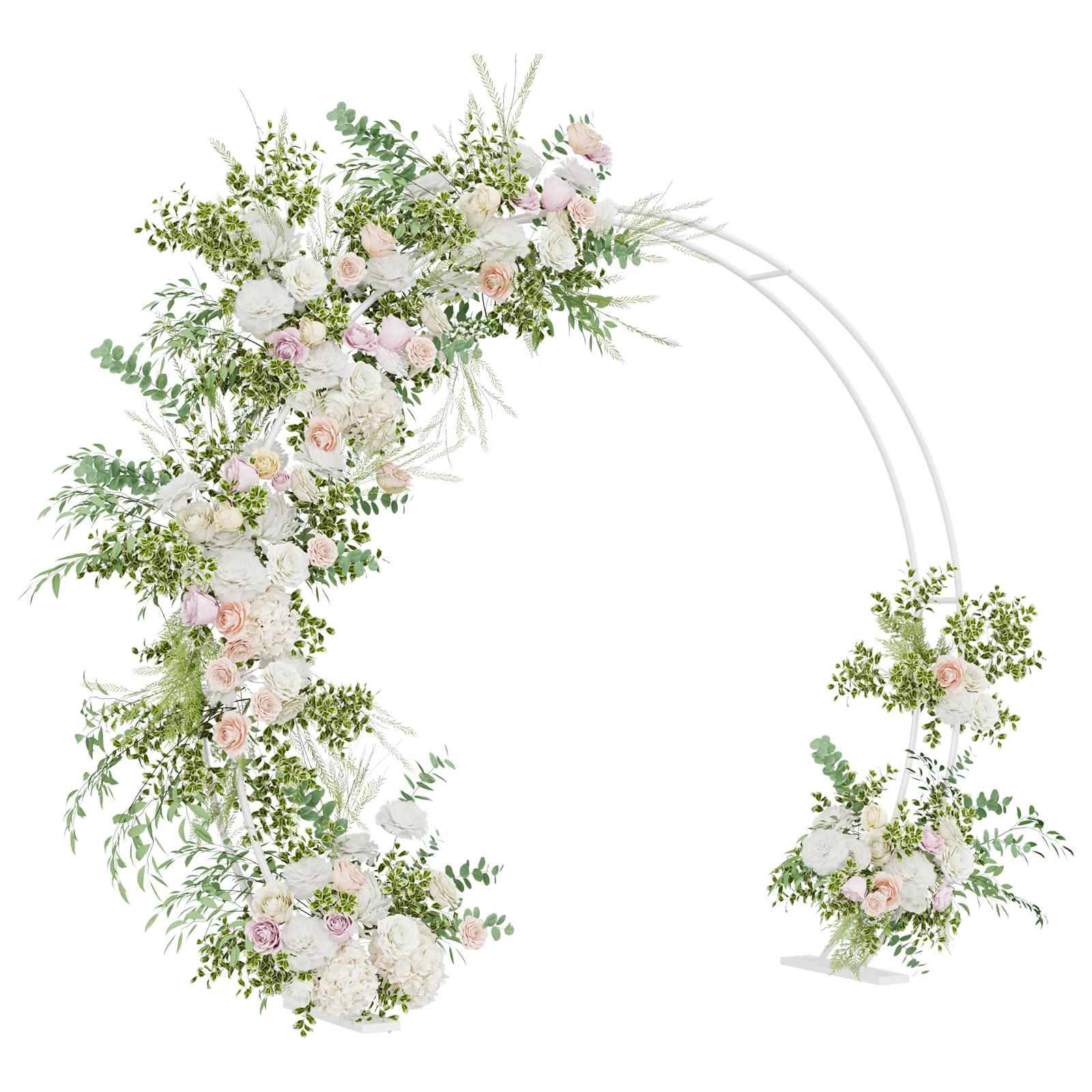 Arche de Mariage Ronde Acier Blanc Décoration Cérémonie et Jardin 223x201cm - ComfortXL Outdoor Living - Image 3