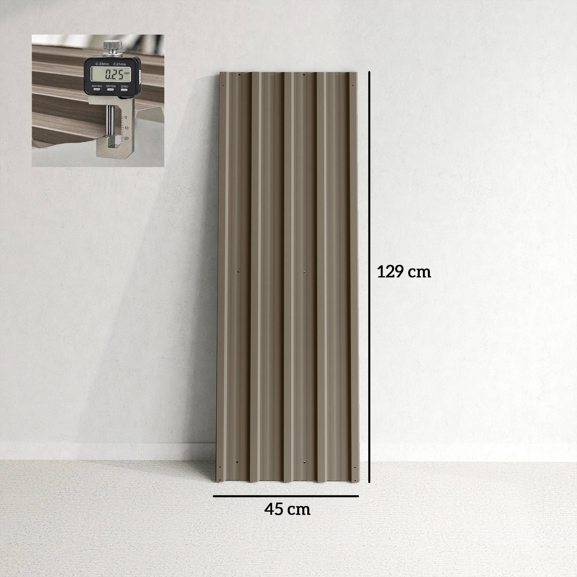 ComfortXL - Lot de 12 panneaux de toiture en acier galvanisé marron 129 x 45 cm pour abri et garage pose simplifiée - Image 3
