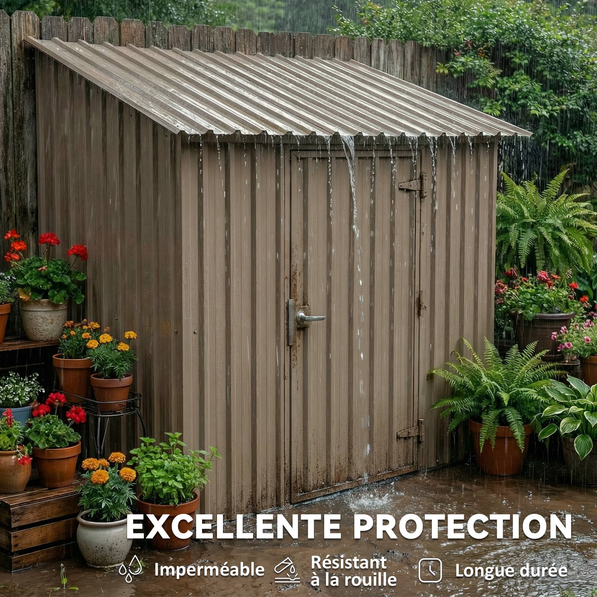 ComfortXL - Lot de 12 panneaux de toiture en acier galvanisé marron 129 x 45 cm pour abri et garage pose simplifiée - Image 6