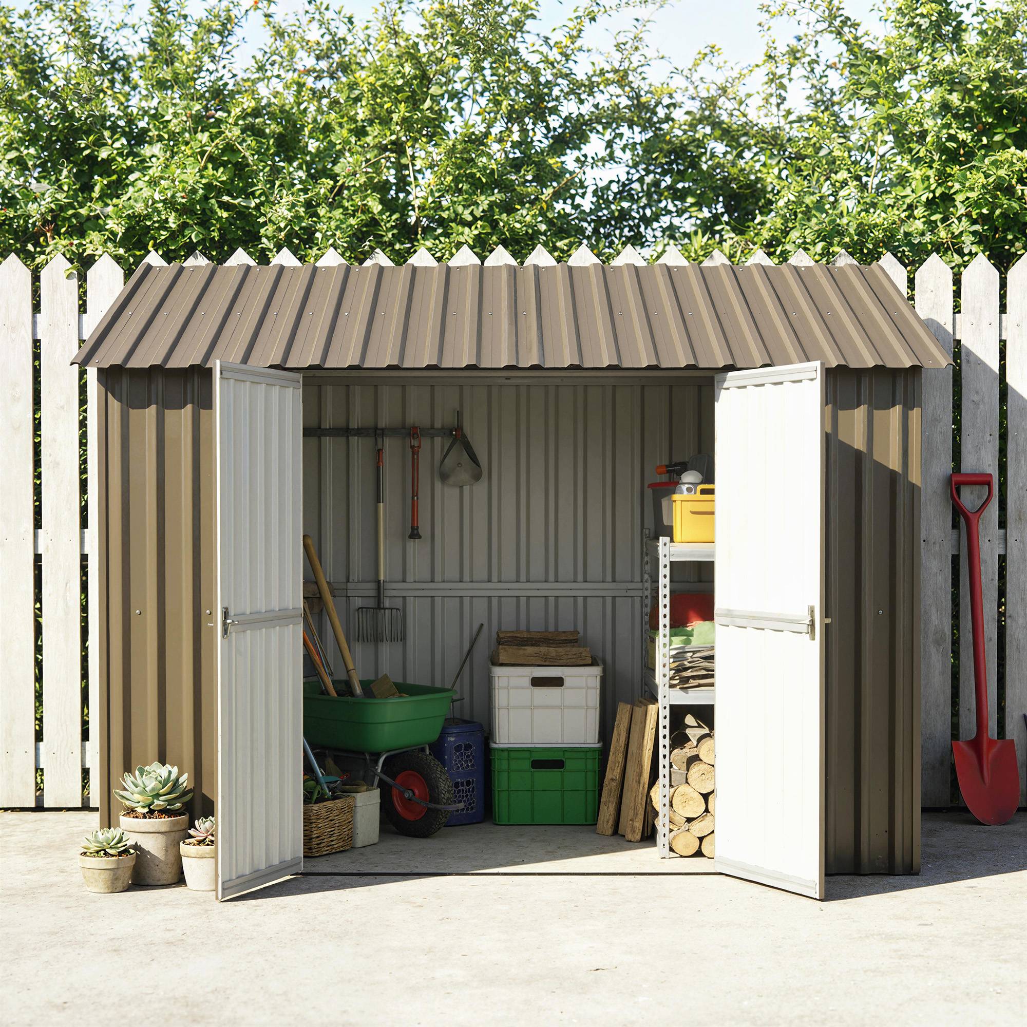 ComfortXL - Lot de 12 panneaux de toiture en acier galvanisé marron 129 x 45 cm pour abri et garage pose simplifiée - Image 7