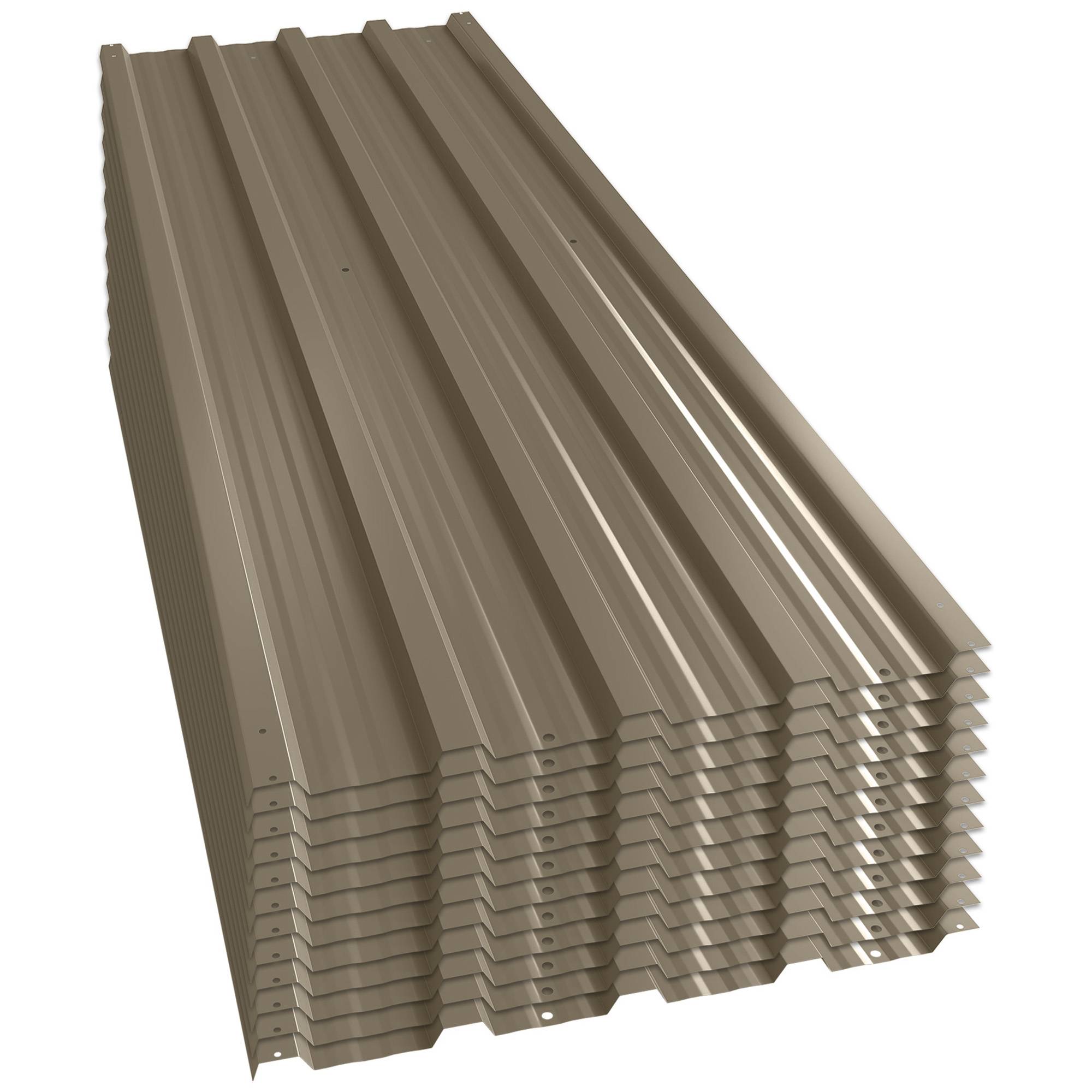 ComfortXL - Lot de 12 panneaux de toiture en acier galvanisé marron 129 x 45 cm pour abri et garage pose simplifiée - Image 10