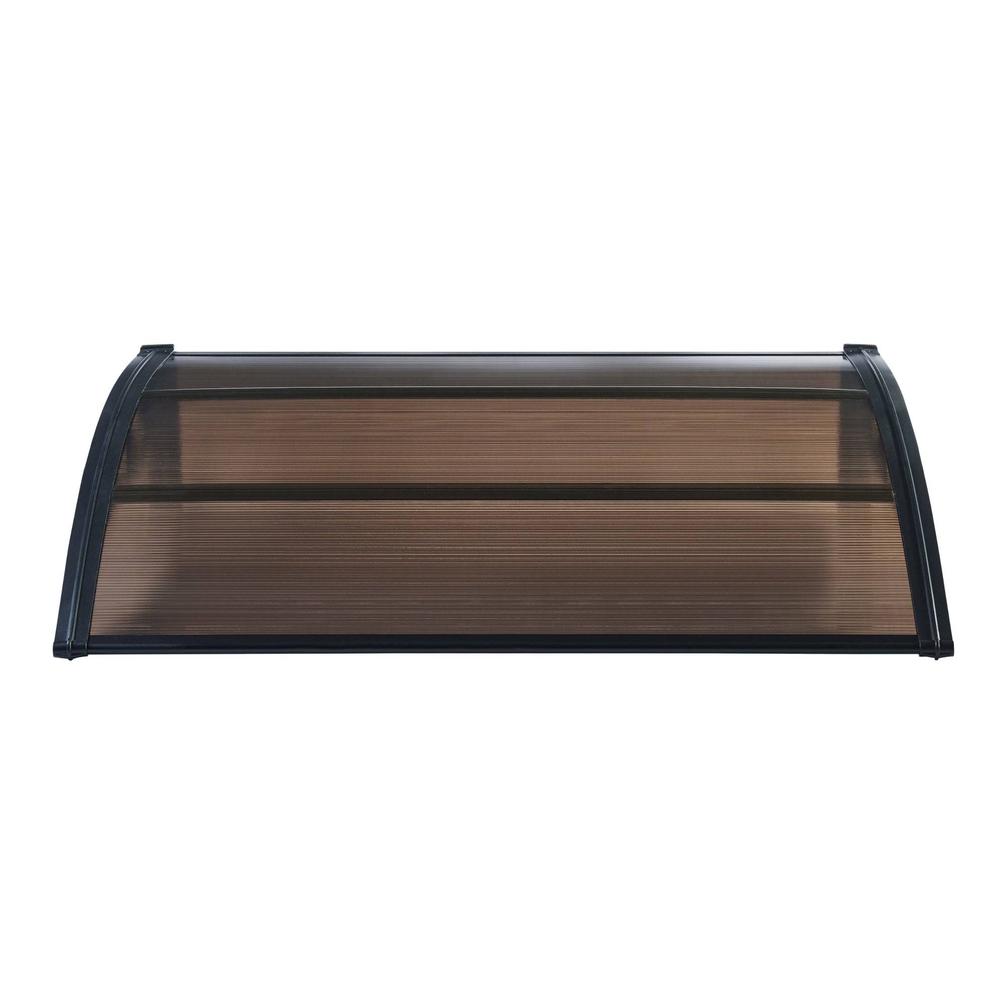 Helloshop26 - Auvent de porte d'entrée design marquise d'accueil résistante aux intempéries 120 x 80 cm noir marron - Imagen 3
