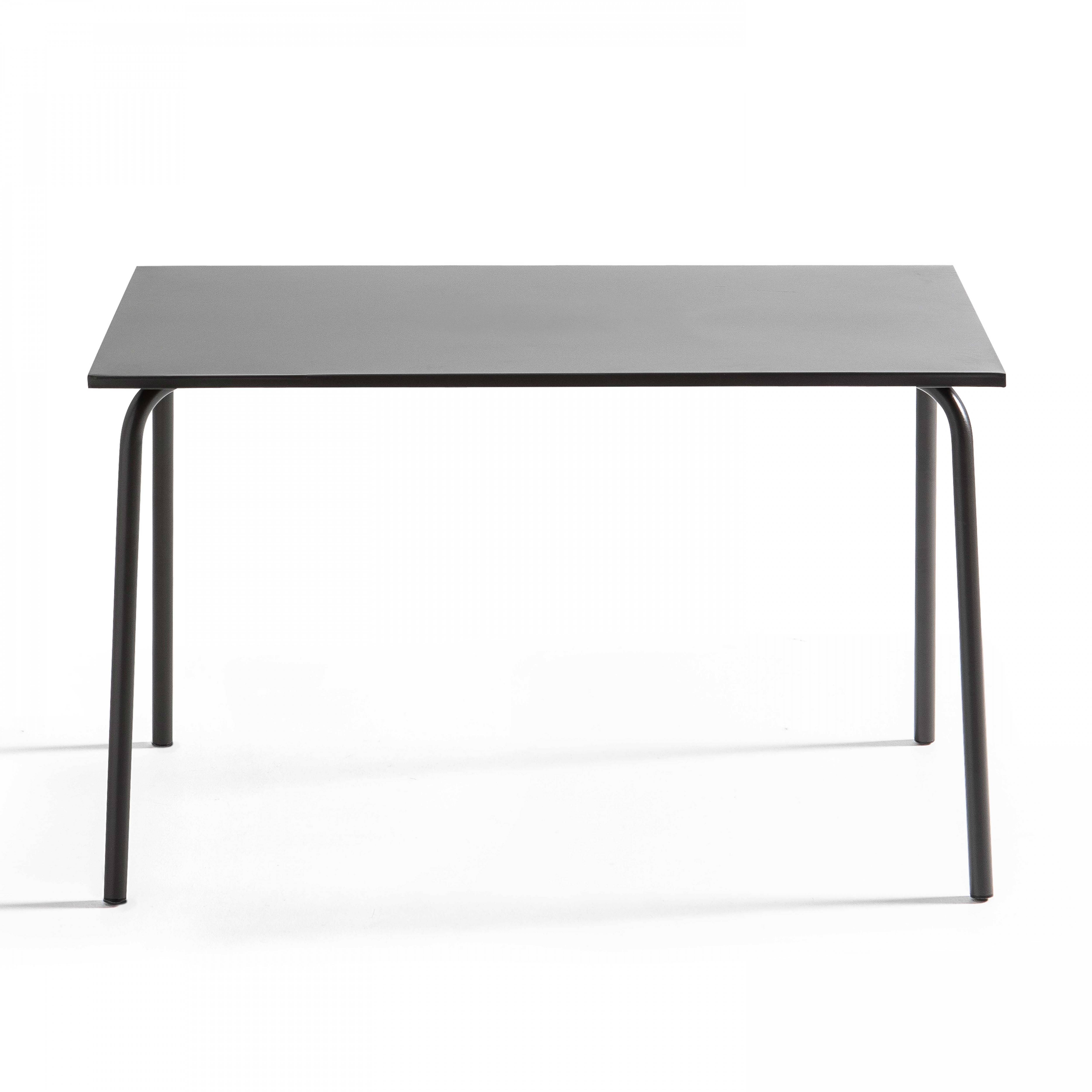 Oviala - Table de jardin en acier 6 places 120 cm gris Palavas - Oviala - Imagen 5