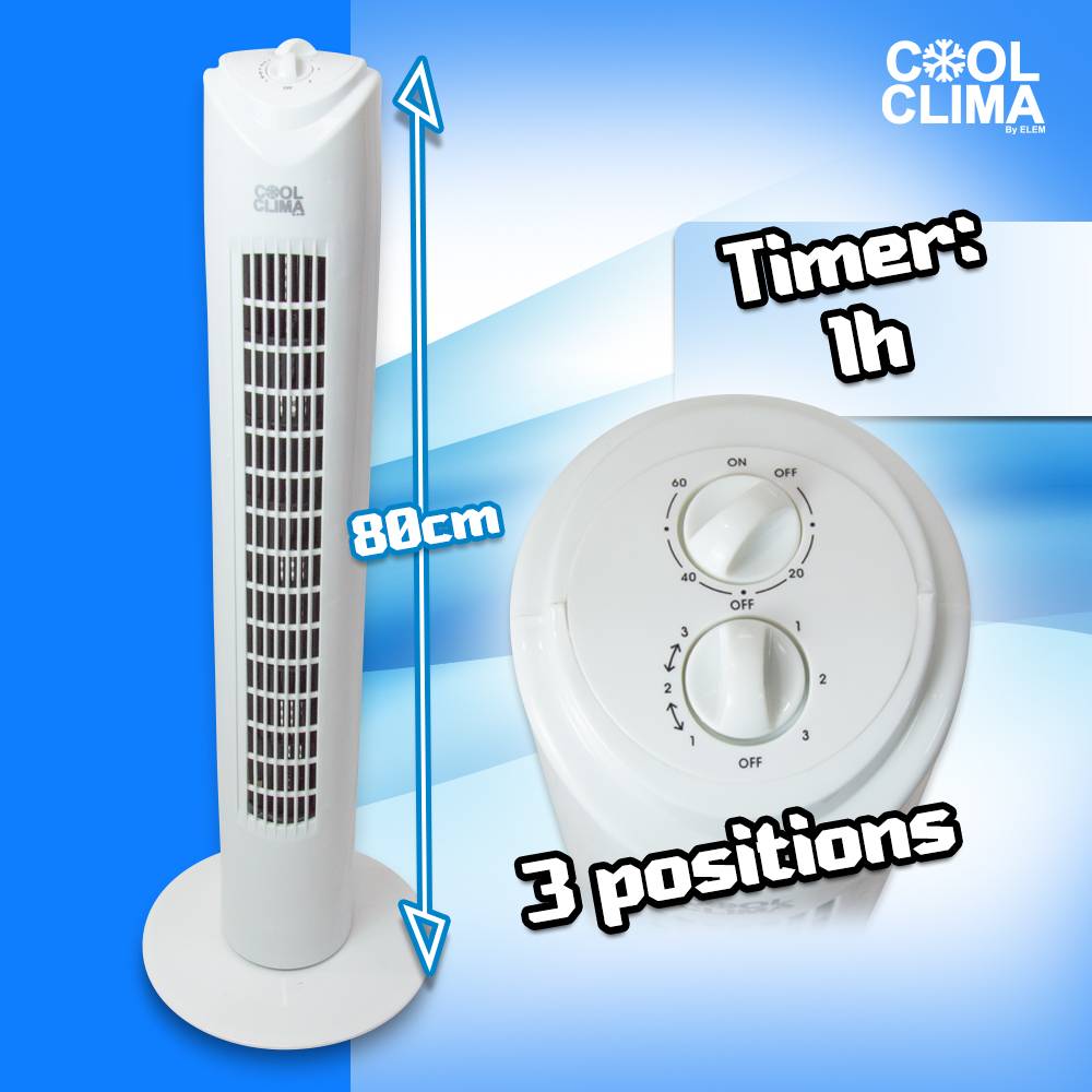 Cool Clima - Ventilateur colonne 45W avec timer - Cool clima - Image 3