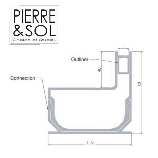 Caniveau à fente aluminium SideDrain LOW - LINE ECO - 1 m - Image 4