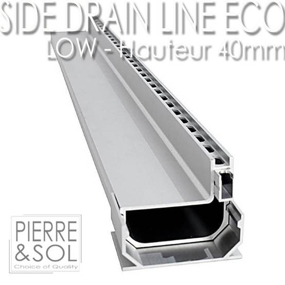 Caniveau à fente aluminium SideDrain LOW - LINE ECO - 1 m - Image 1