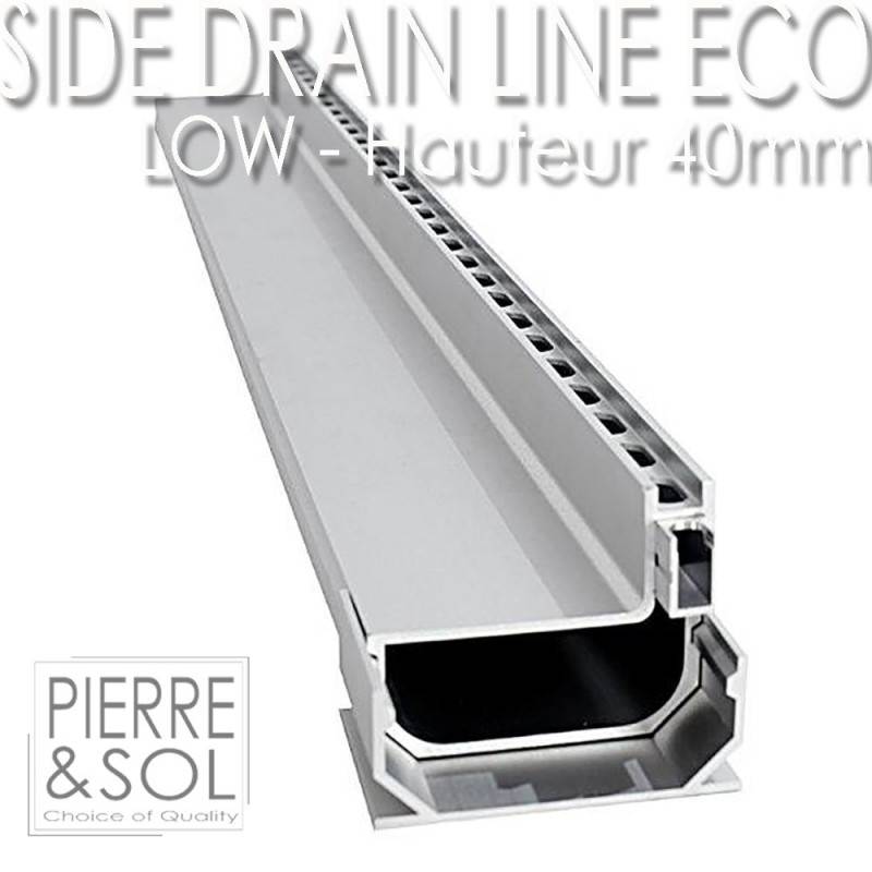 Caniveau à fente aluminium SideDrain LOW - LINE ECO -     1 m - Image 1