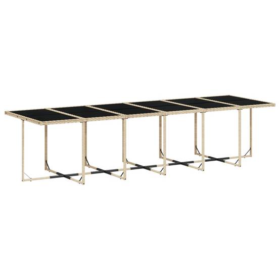 ComfortXL - Salon de Jardin Encastrable 12 Places en Résine Tressée, Table 330cm Verre Noir et Fauteuils beiges – ComfortXL Outdoor Living - Image 4
